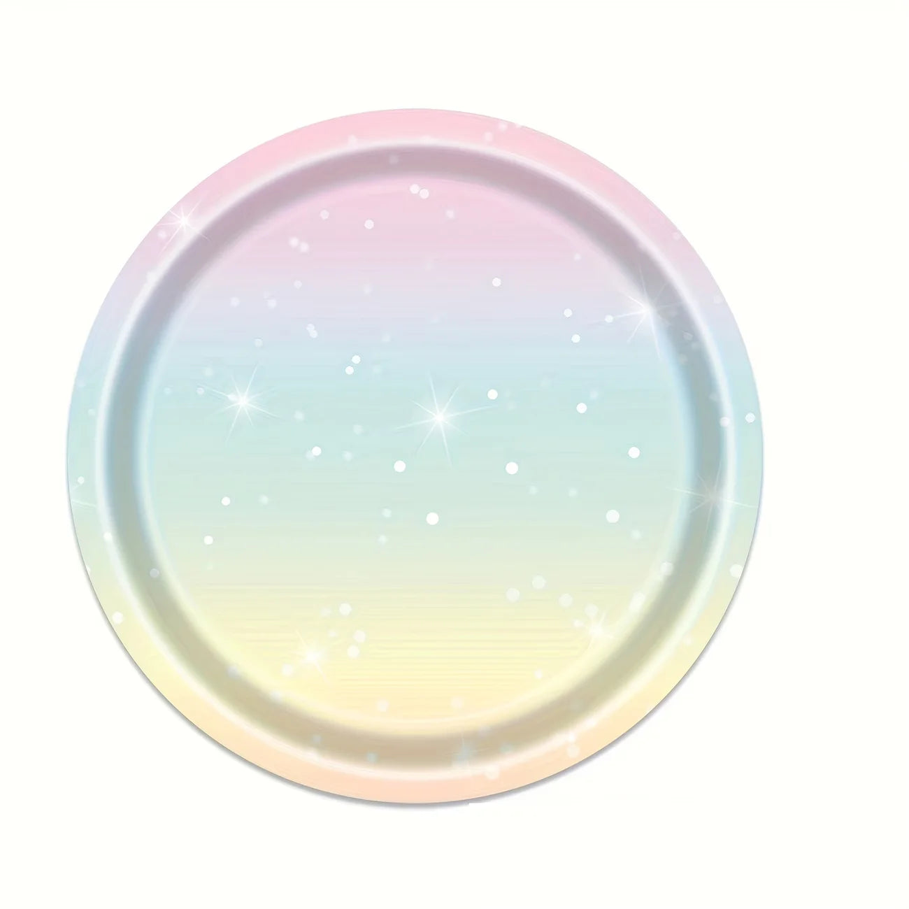 Pastel Rainbow Party Supplies Disposable Tableware Set Starry Gradient Paper Plates Cups Napkins for Kids Birthday Baby Shower