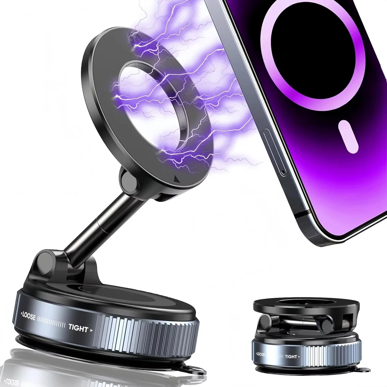Universal Magnetic Phone Holder With Strong Suction Cup 1.5KG Adsorption 18-65 KPa 360° Rotation Car Dashboard Holder For Phone