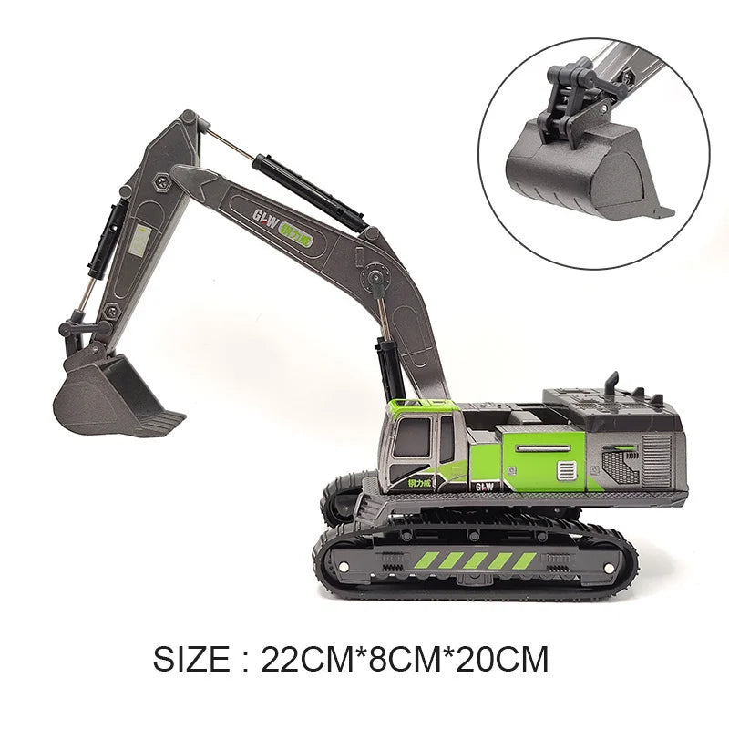 Engineering Diecast Tower Crane Forklift Bulldozer Excavator Vehicle Model Toys for Boys Alloy+Plastic Tractor Inertial Driving