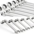 Ratcheting Combination Wrench Set, 6-22mm Metric Flex Head Ratcheting Wrench, Chrome Vanadium Steel Spanner with Bag