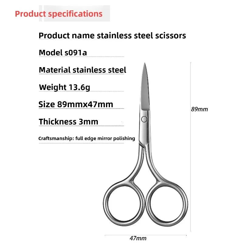 1pc European-style Makeup Scissors 9CM Compact Stainless Steel Small Professional Eyebrow Nose Hair Cut Manicure Nail Tools
