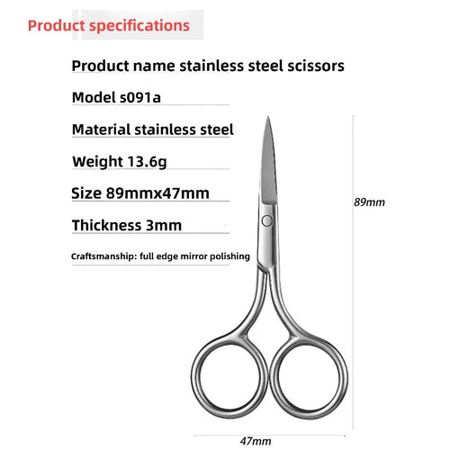 1pc European-style Makeup Scissors 9CM Compact Stainless Steel Small Professional Eyebrow Nose Hair Cut Manicure Nail Tools