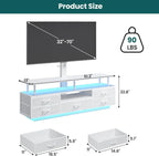 51.2" LED TV Stand with Mount for 45-70 Inch TVs, Power Outlets, Storage & Smart Lights