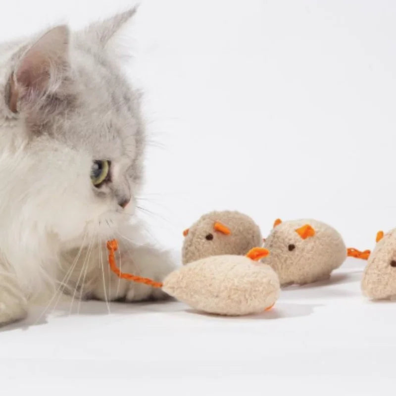 Interactive Plush Rat And Cat Toys Durable Linen Material Safe for Indoor Play Perfect for Small Breeds Interactive Plush Toys