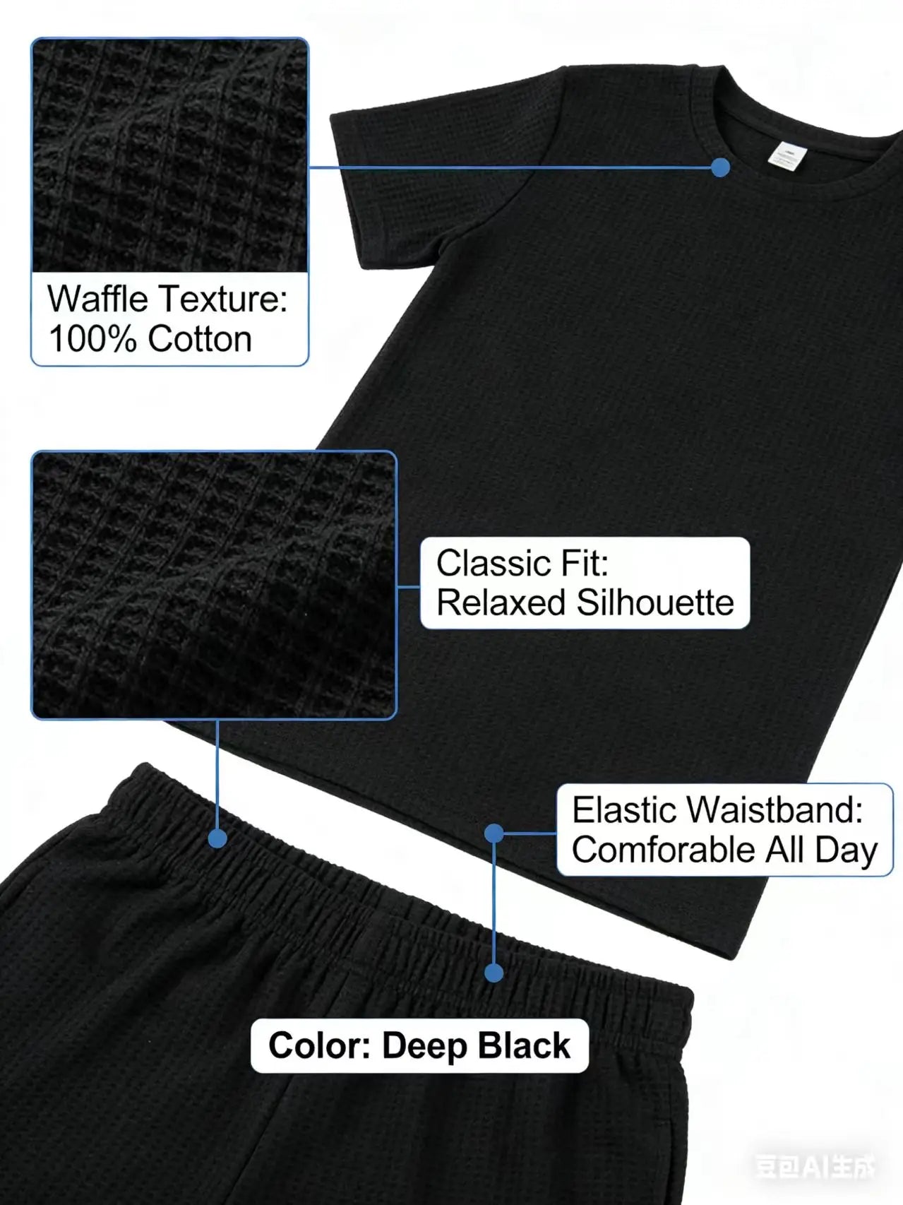 A two-piece set of men's short-sleeved T-shirt and sports shorts for summer fashion, breathability, fitness and casual jogging