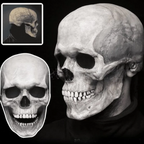 Full Head Latex Skull Mask Realistic Horror Halloween Cosplay Mask for Adults Scary Party Costume Skeleton Headgear Prop