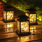 1pc Solar Lantern Outdoor Garden Hanging Lanterns Waterproof LED Mission Lights For Halloween Christmas Decorations