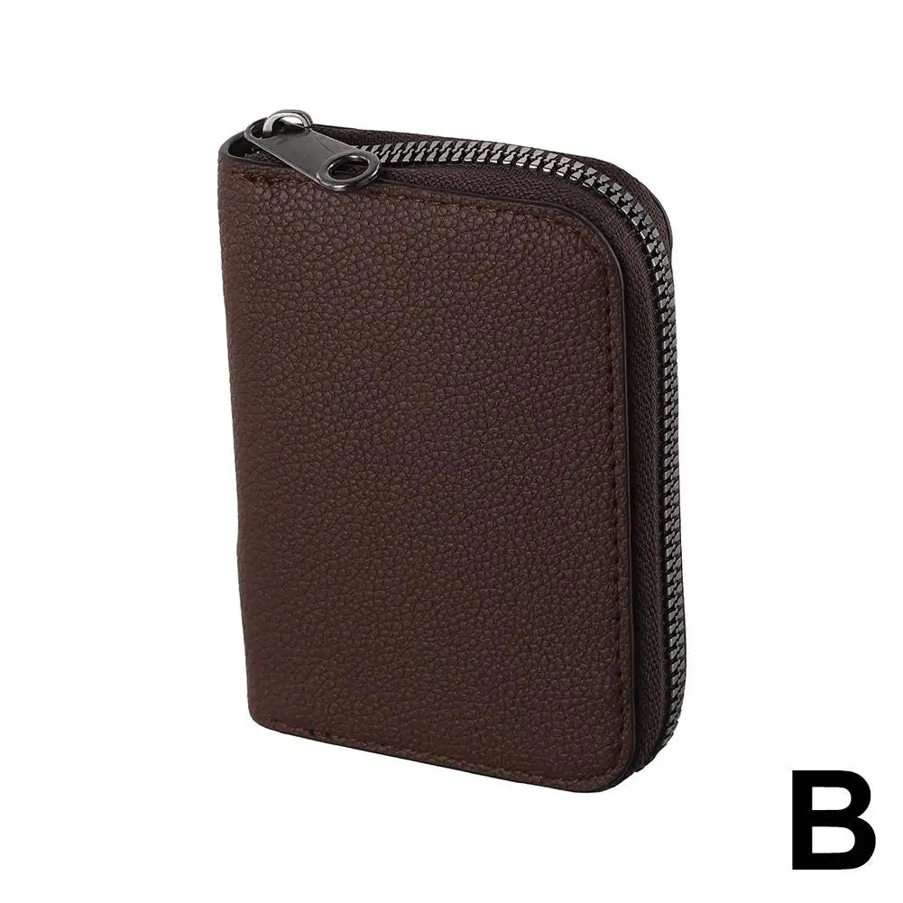 Card Holder PU Credit Card Wallet With Zipper Coin Pocket Slim Credit Card Case Business Bank Credit Card Bag Male Coin Pouch