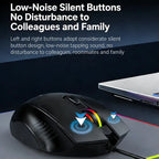 KEBIDUMEI 6 Buttons USB Wired Mouse 6 Levels up to 7200DPI Mouse Ergonomic Gaming Mouse Plug and Play For Laptop Windows MacOS