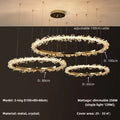 Modern Lustre Crystal Dimmable Pendant Light Living Room Circle Hanging Lamp Foyer Gold Led  Suspend Lamp Fixtures