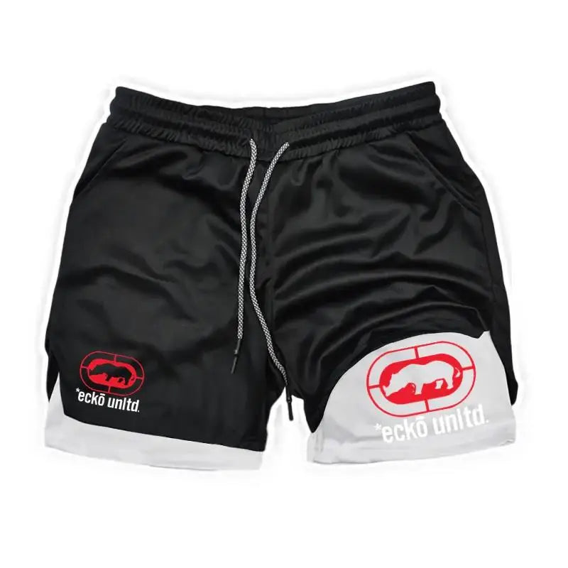 2026Men Running Shorts 2 in 1 Double-deck Sport Shorts Sportswear Gym Fitness Short Pants Training Jogging Bottom Men's Clothing