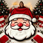 Christmas Santa Claus Flannel Blanket Lovely Soft Warm Plush Throw Blanket Novelty Cartoon Holiday Festival Gift Home Decor