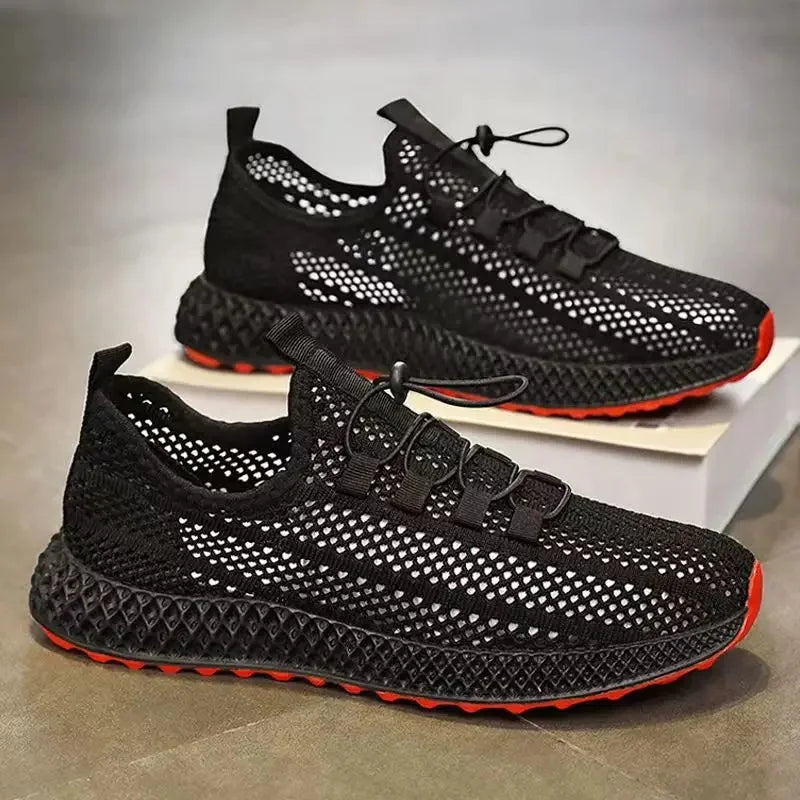 Men's Summer Breathable Lightweight Comfortable Thin Sole Sports Shoes Outdoor Thick Bottom Casual Sneakers EVA Insole PVC Outso