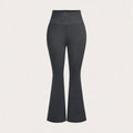 Women High-waisted Dark Gray Flared Pants Hip-lifting, Spring Style Size-matched Slim-fit Pants Summer Casual Sports Pants