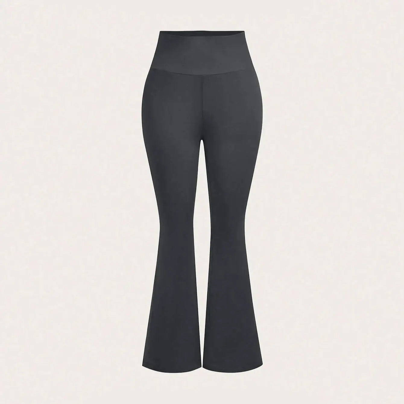 Women High-waisted Dark Gray Flared Pants Hip-lifting, Spring Style Size-matched Slim-fit Pants Summer Casual Sports Pants