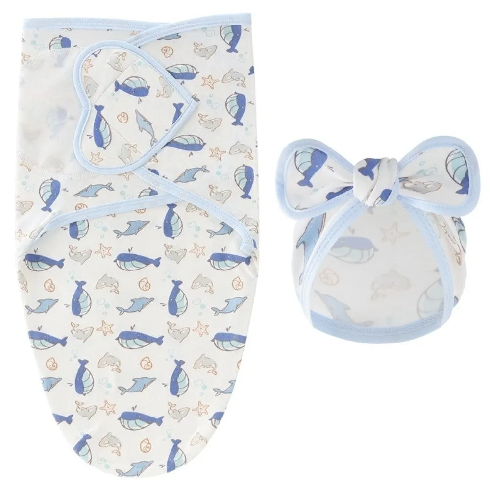 Bowknot Blanket Hat Set Flower Lightweight Material Newborn Photography Blanket Breathable Soft Fabric Infant Swaddle Blanket
