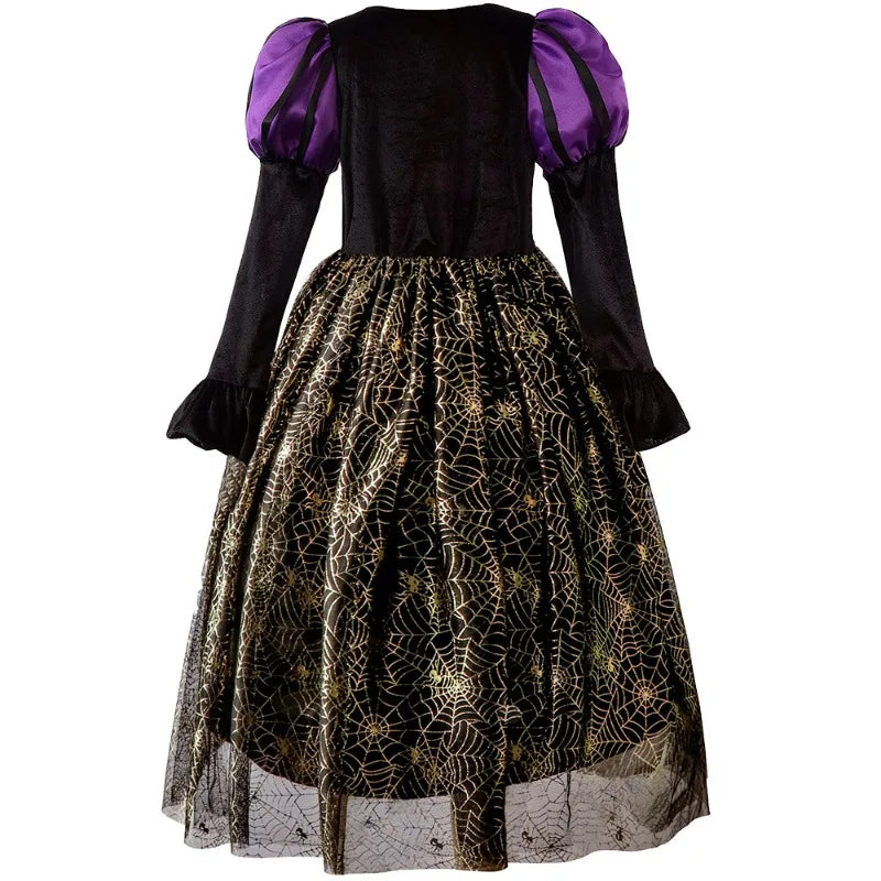 Baby Girls Halloween Witch Costume Children Cosplay Vampire Dresses Carnival Party Clothes Dress Up Clothes for Children