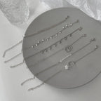 Trendy 6-Piece Stackable Bracelet Set with Adjustable Geometric & Tassel Design - Perfect for Everyday & Special Occasions