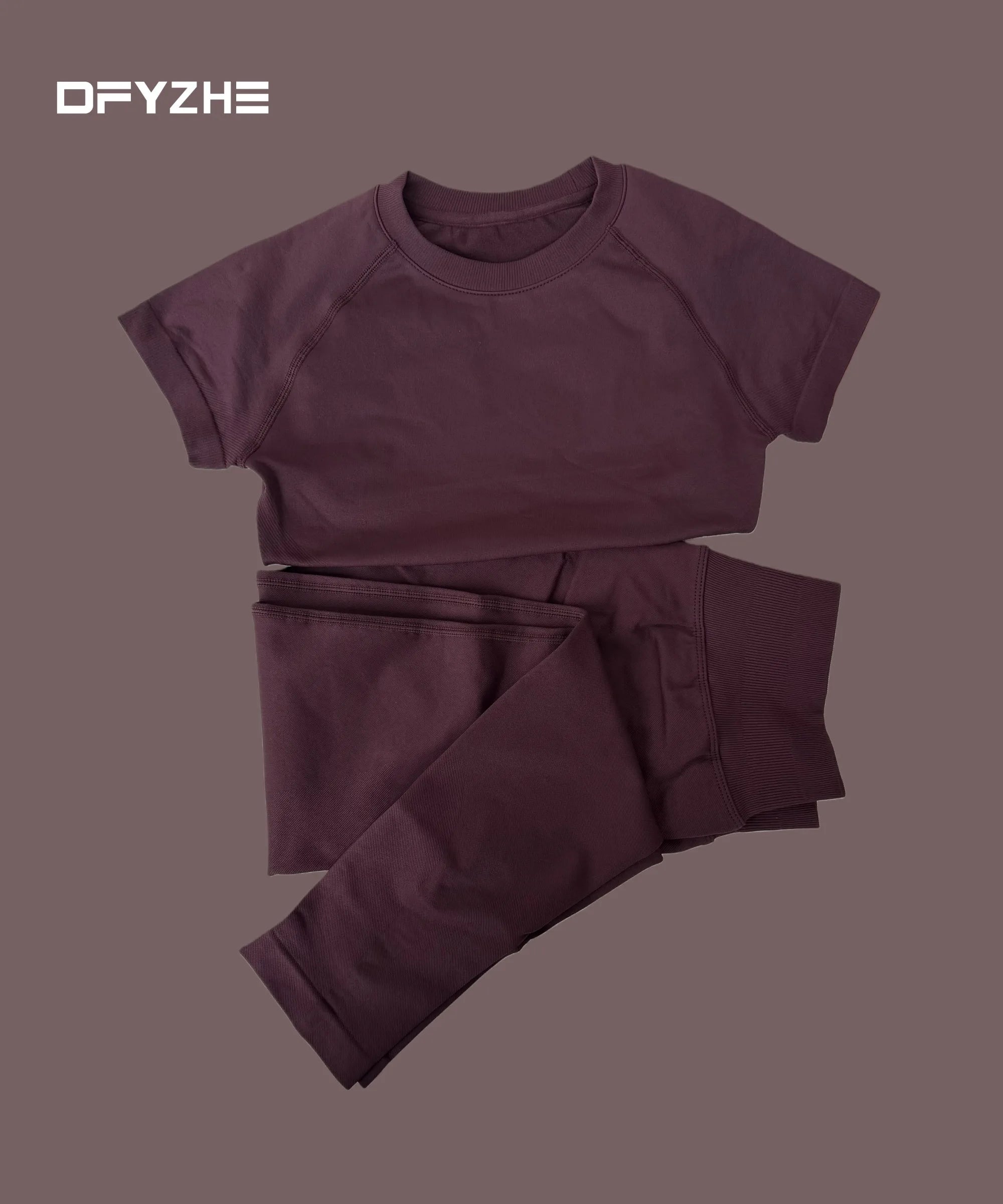 summer new T-shirt long pants two-piece set round neck short sleeved tight pants, yoga fitness tight pants, running sports set