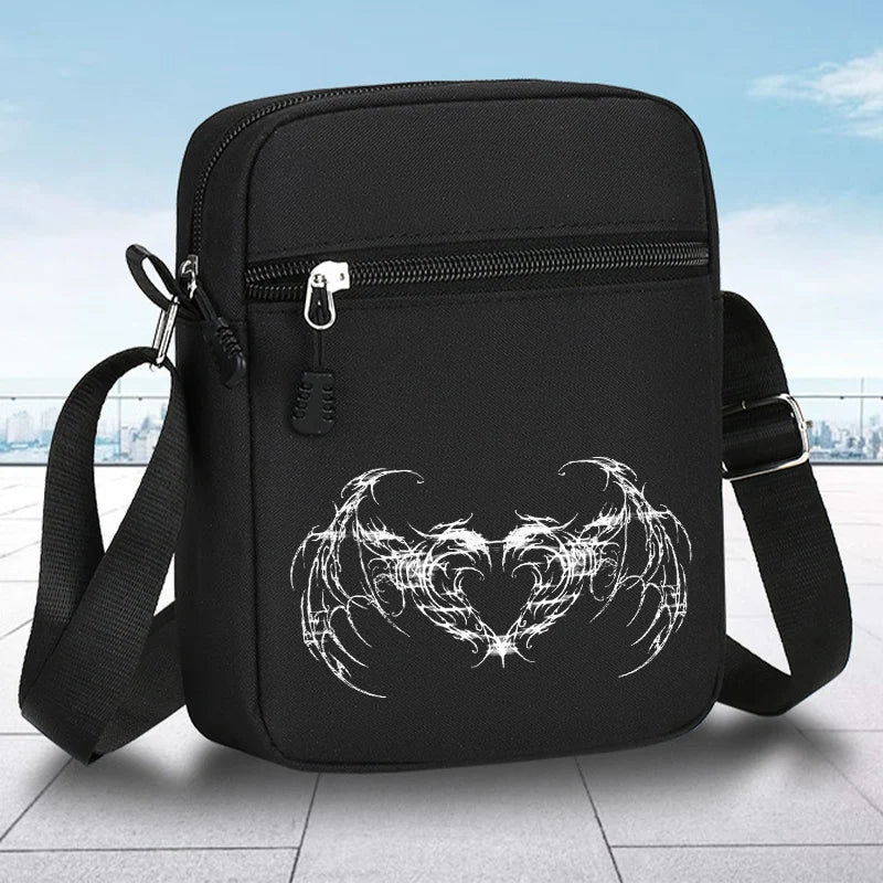 Personality Rune printed Crossbody bag large capacity men shoulder bag mobile phone bag portable outdoor storage Halloween gift