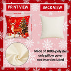 2026 Christmas Pillowcase Grey Red Cartoon Santa Snowman Elk Sofa Cushion Cover Home Bed Car Decor Merry Christmas 45cm X 45cm