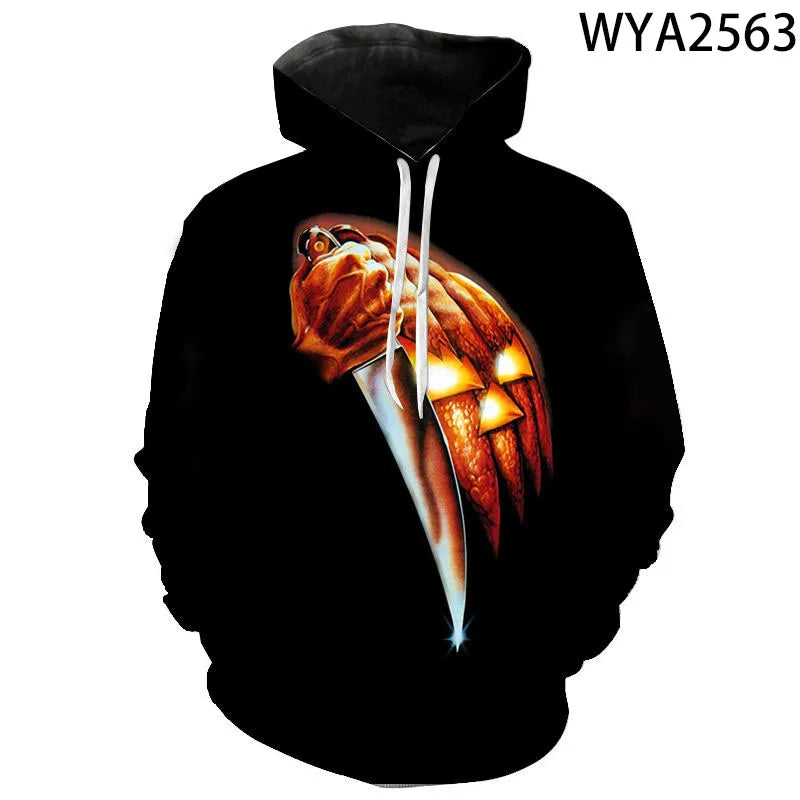 2026 Autumn Halloween Horror Michael Myers 3D Print Men Women Children Hoodies Harajuku Streetwear Hooded Sweatshirts Pullover
