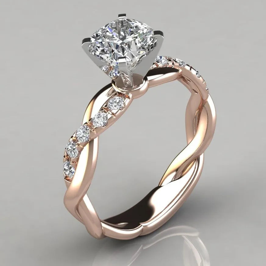 Soild 14K Yellow Gold 2 Carat Diamond Rings for Women 2021 Fashion Pure Jewelry Bizuteria Gemstone Anillos De Wedding Rings