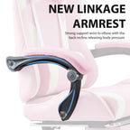 MCQ Gaming Chair Video Game Desk Ergonomic Office Chair with Footrest and Lumbar Support Height Adjustable with 360° Swivel
