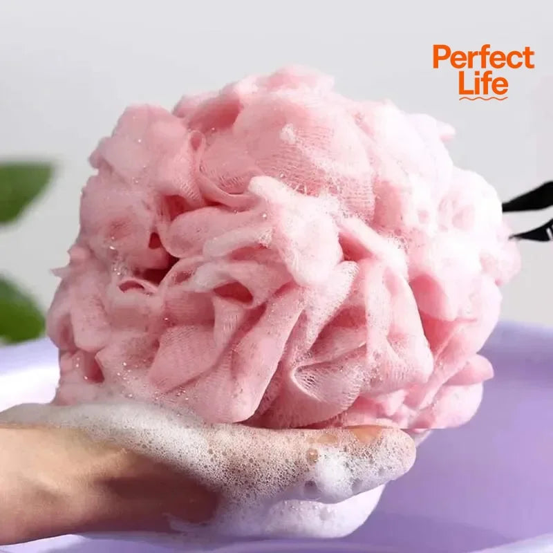 1/3Pcs Large Bath Balls Color Blocking PE Soft Scrubbing Bubble Net Dual Shade Random Color Bath Flower for Relaxing Bath Time