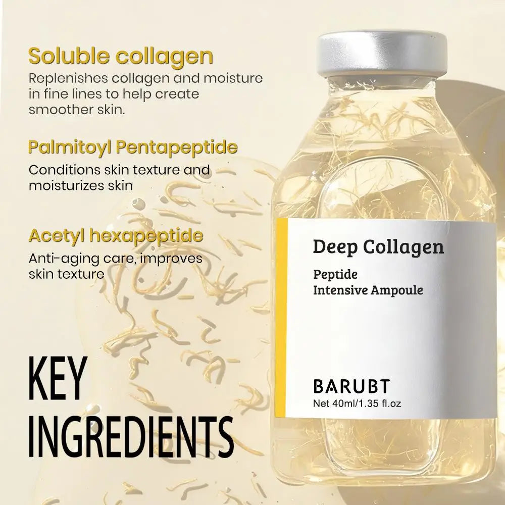 Deep Collagen Peptide Intensive Ampoule Essence Silk Collagen Deep Repair Renew Skin Brighten Tone Strengthen Barrier Firming
