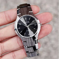 2pcs Couples Dial Cutting Quartz Watch Business Fashion Analog Calendar Wrist Watch Valentines Gift For Men Women Date Watch
