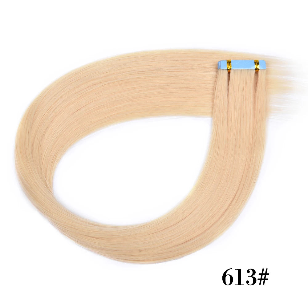 Synthetic Straight Tape In Hair Extensions 10pcs Natural Hair Extension 24inch For Women Invisible Double Sided Free Style