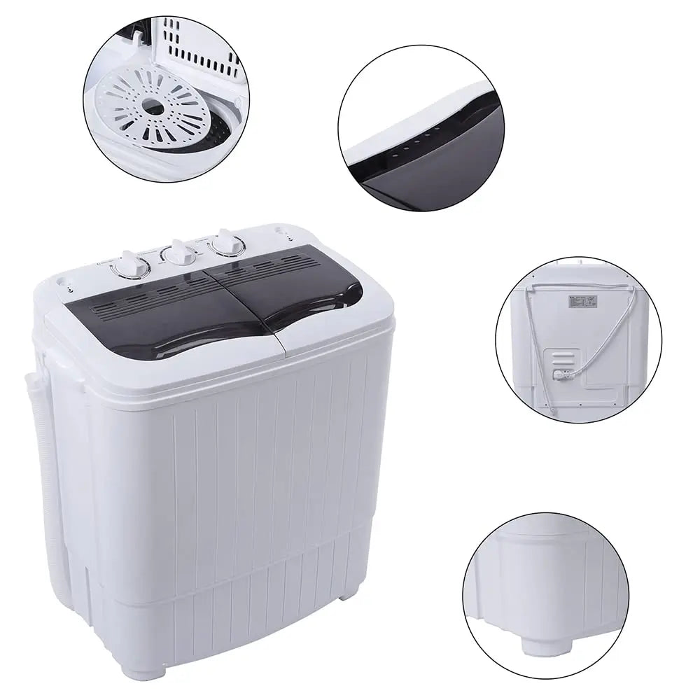 Portable Washing Machine 15LBS Built-in Drain Pump, Compact Mini Washer Machine & Spin Combo, Small Twin Tub Washer, Customized