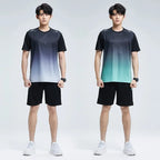 New 2025 Men's Outfit Summer Short Sleeve T Shirt Set Men Fashion 2 Piece Sportwear  Casual Shorts Sweatshirt Male Tracksuit