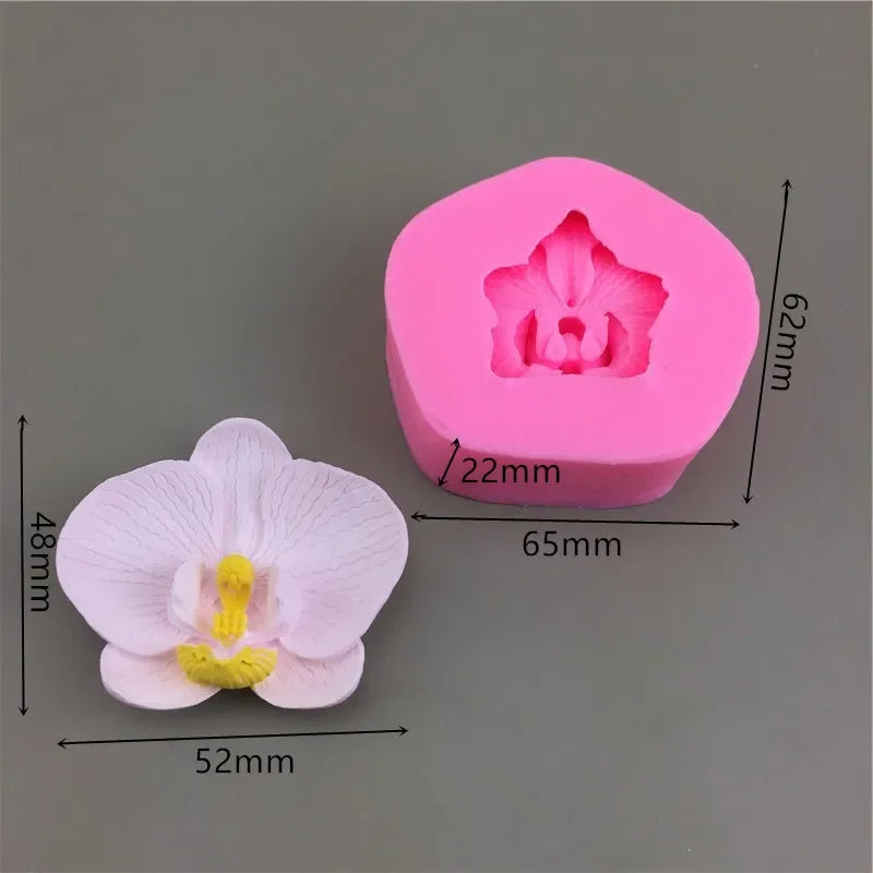 3D Orchid Cake Silicone Mold DIY Flower Fondant Jelly Mold Phalaenopsis Candle Soap Candy Chocolate Cake Decoration Baking Tool