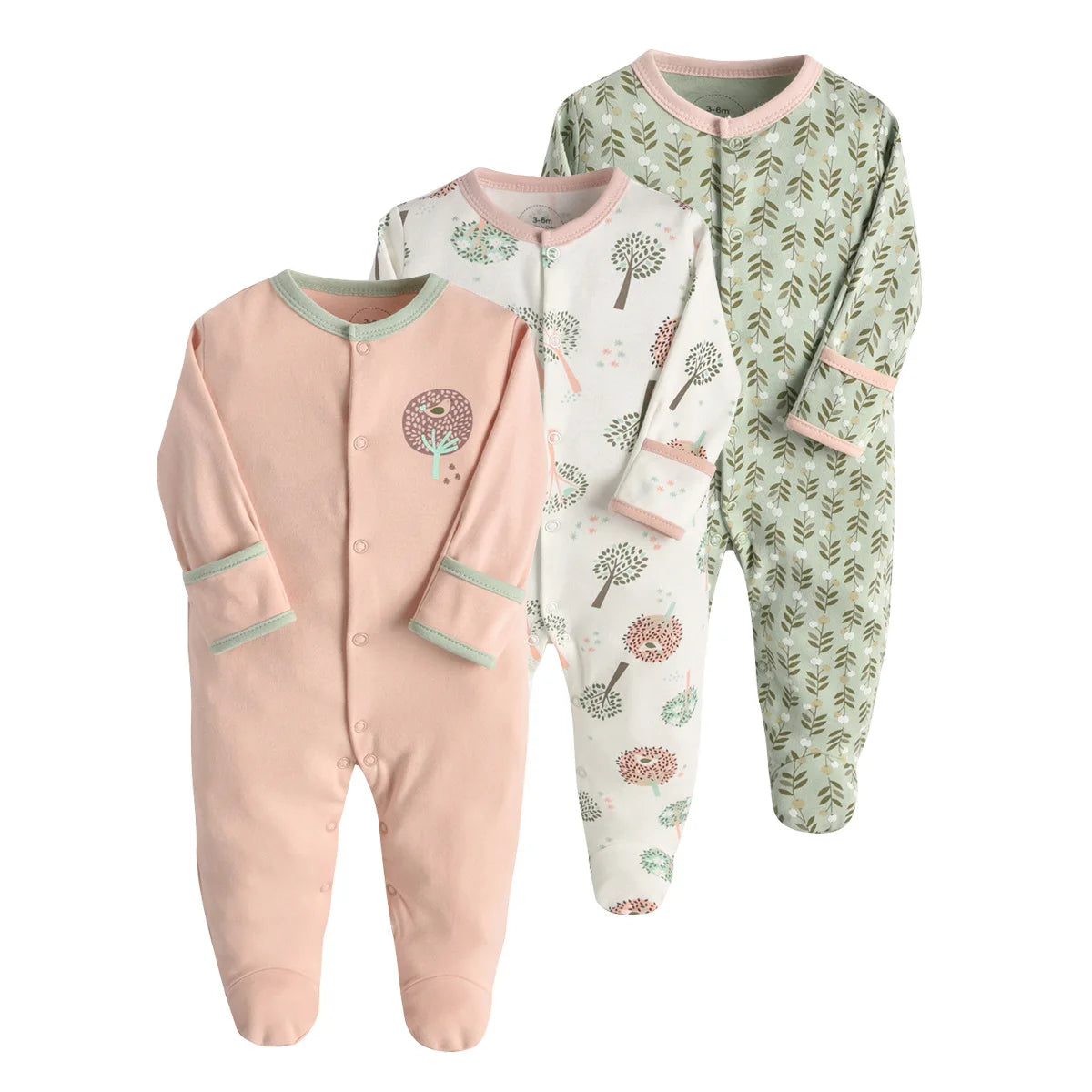 Brand Newborn Babies Clothes Infant Baby Boys Girls Romper Cotton Long Sleeve Pajamas Jumpsuit Toddler Clothes Outfits 3Pcs/Lot