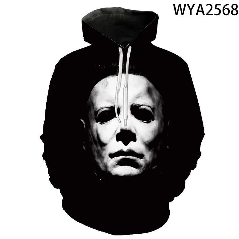 2026 Autumn Halloween Horror Michael Myers 3D Print Men Women Children Hoodies Harajuku Streetwear Hooded Sweatshirts Pullover