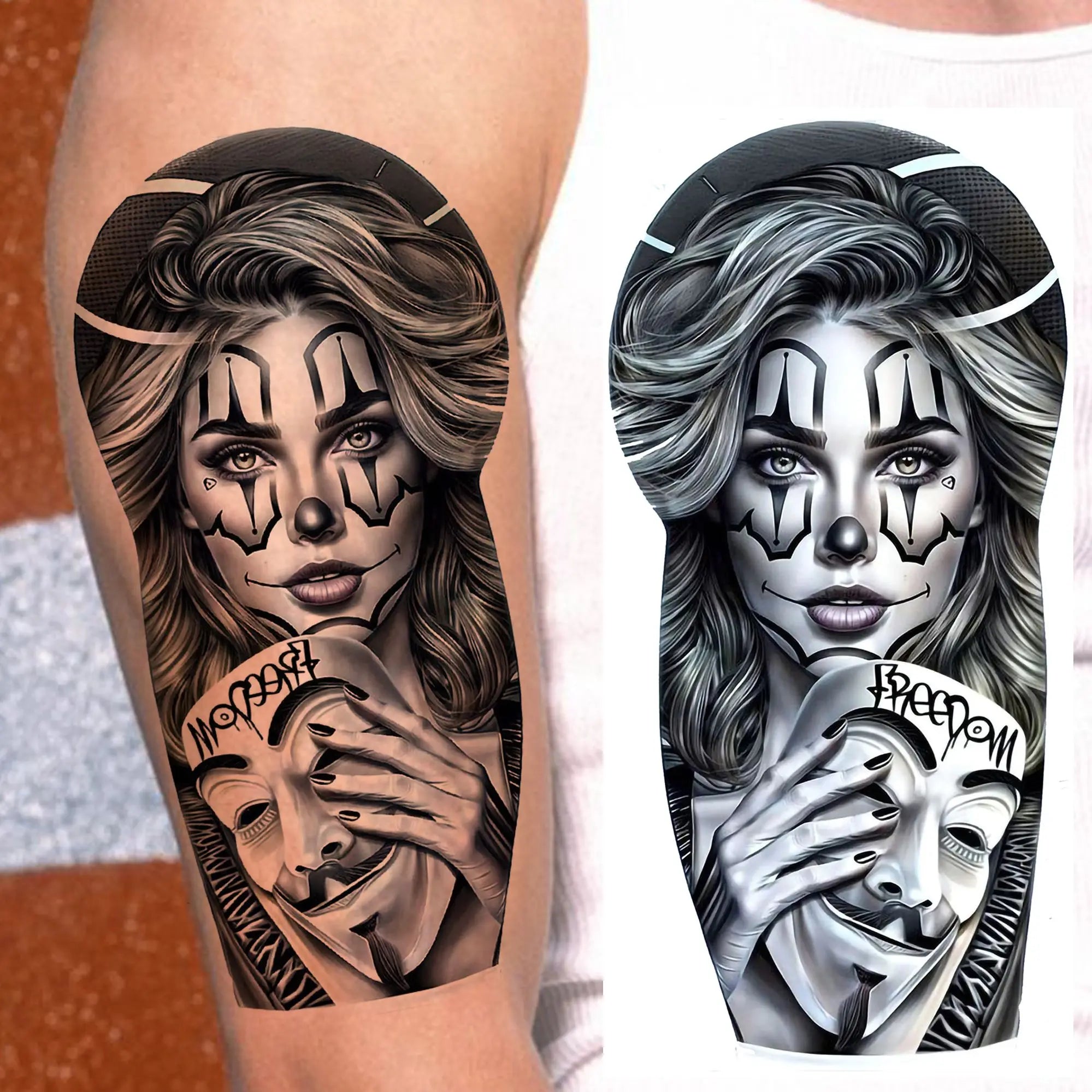 1 Sheet Trendy Cool Robber Gangster Temporary Tattoos For Adults Bad Guy Rebel Tatoos Waterproof Realistic  Fake Tattoo Stickers