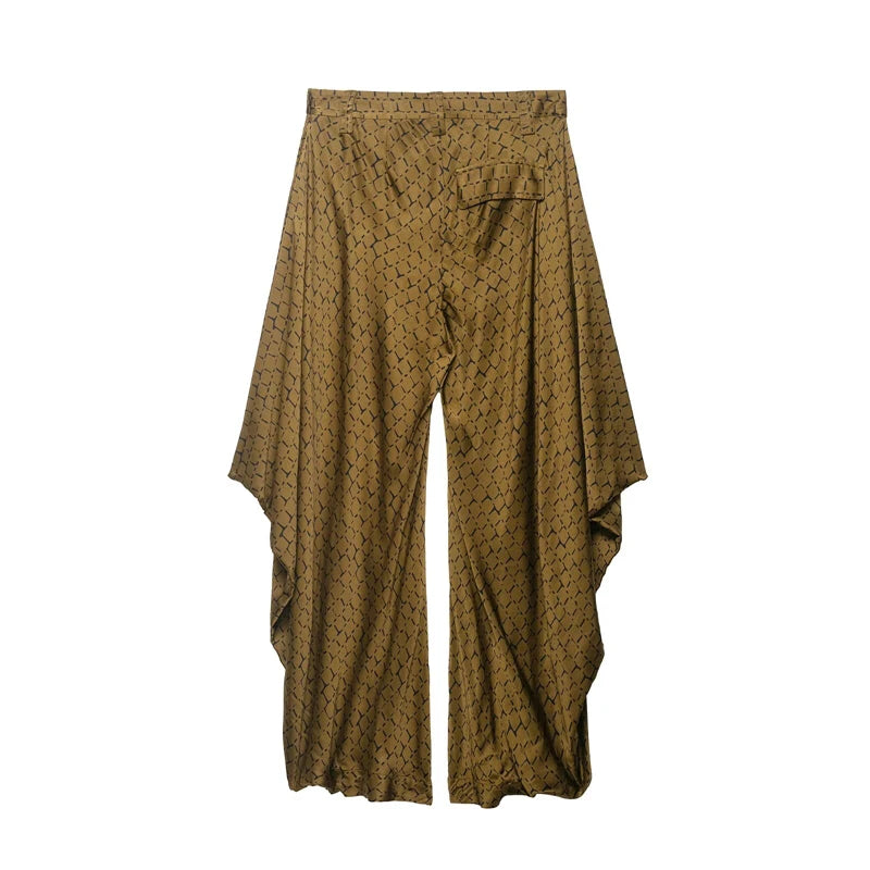 Women's Pants 2026 New Fashion Spring Summer Printed Pleated Pants for Women Casual Chic Personality Loose Female Pant