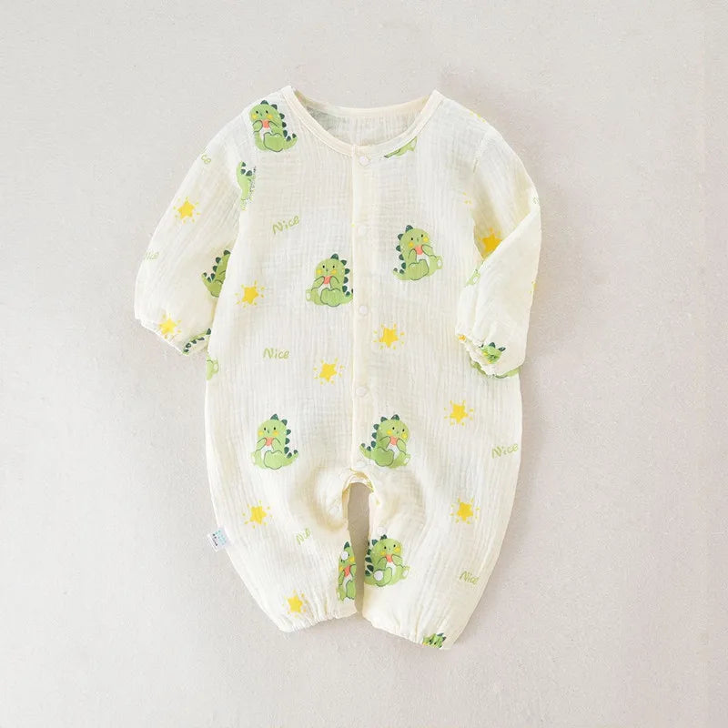 Baby Boys Girls Clothes Newborn Jumpsuit Muslin Cotton Long Sleeve Romper Infant Autumn Spring Clothes 0-2T