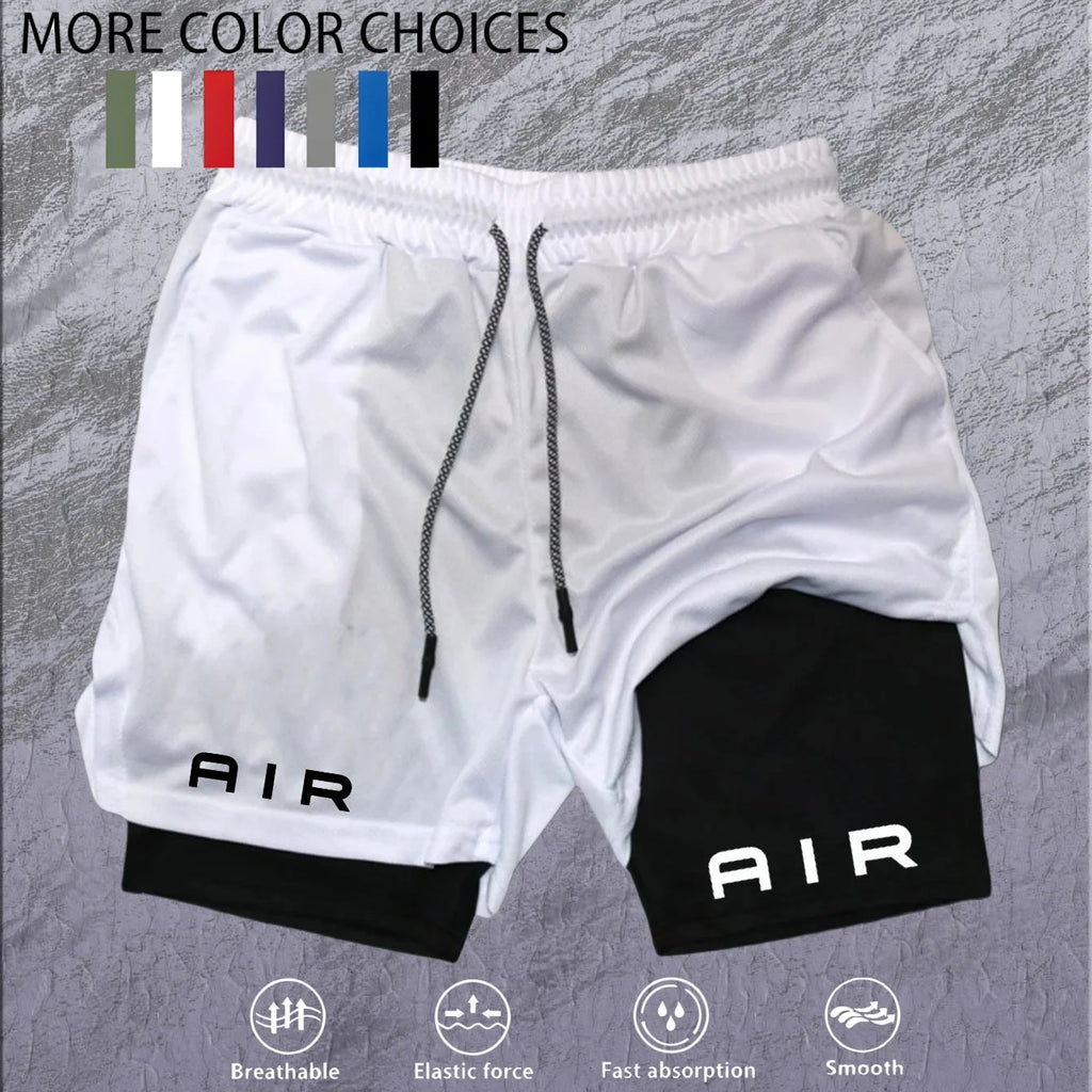 2026 Summer Running Shorts Men 2 in 1 Sports Jogging Fitness Shorts Training Quick Dry Mens Gym Men Shorts Sport gym Short Pants