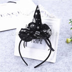 Mini Pointy Witch Hat Hairbands Spider Web Pumpkin Skull Shaped Hair Hoops For Kids Girls Halloween Headbands Cosplay Decoration