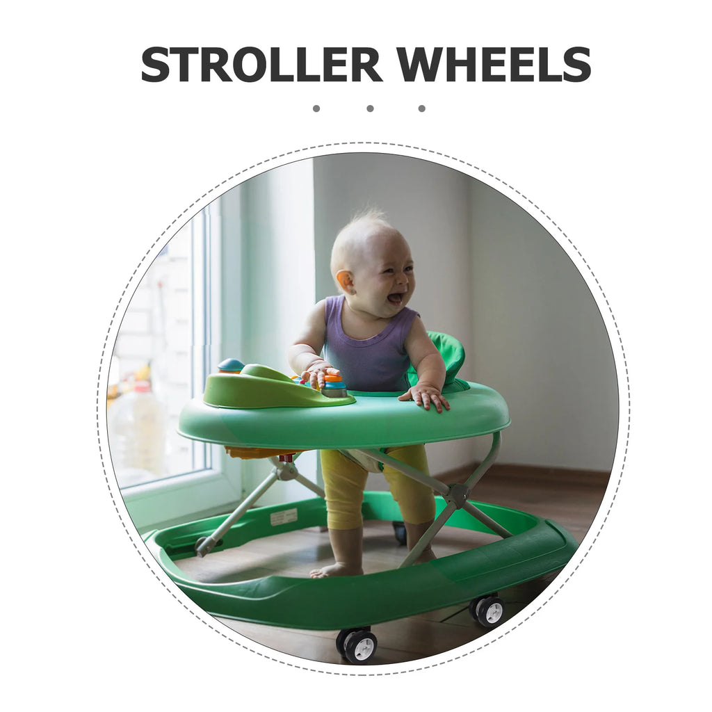 4Pcs Stroller Wheel Replacement Universal Wear Resistant Silent Swivel Rotation Easy Install Detachable Wheels for Walkers