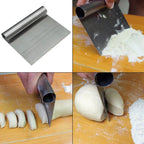 1PC Stainless Steel Dough Pastry Scraper Pizza Cutter Chopper with Measuring Scale Multipurpose Cake Bread Separator Scale Knife