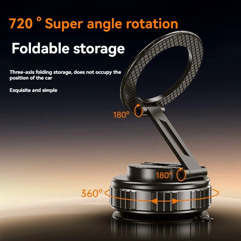 For Magsafe Car Phone Holder Suction Cup Vacuum Magnetic Phone Hholder 360° rotatable and foldable Phone Holder