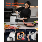SucceBuy Commercial Electric Meat Grinder 7/5 lbs min #12/8 Industrial Meat Mincer with 2 Grinding Plates for Kitchen Restaurant