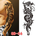 Tattoo Sticker for Men Women Tribal Totem Full Arm Tattoo Fake Temporary Tattoos Sleeve Wolf Skull Tatoo Temporari Waterproof