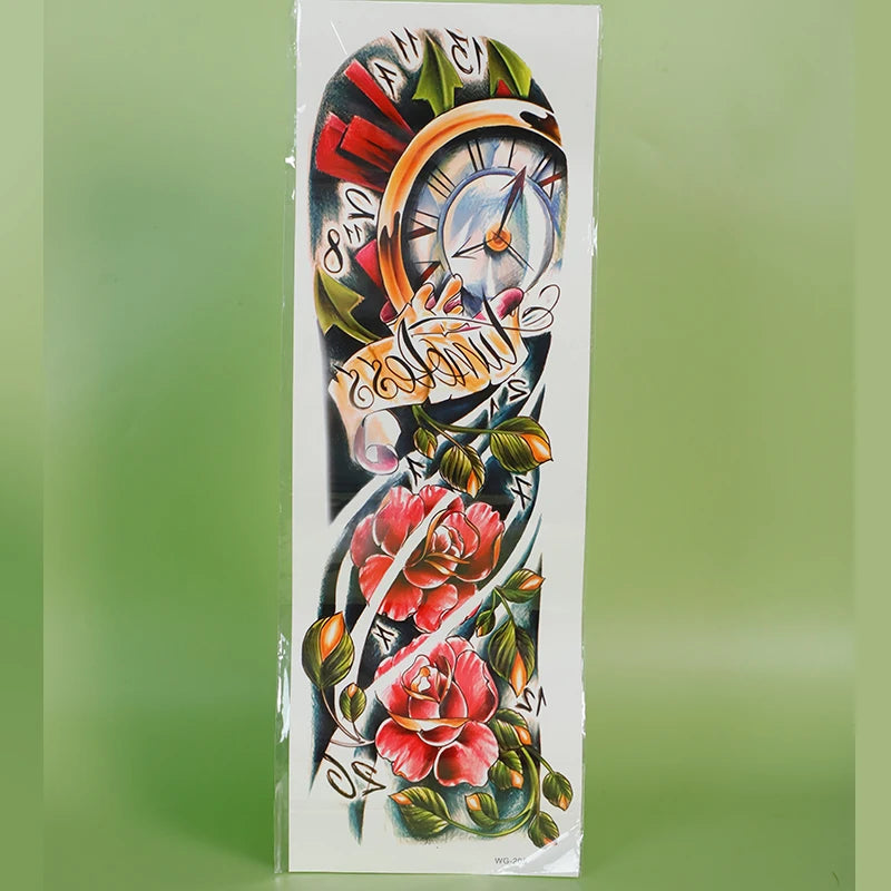 1Pcs Gorgeous Full Arm Temporary Tattoo Stickers, Long-lasting and Waterproof, Realistic Fake Tattoos for Man and Women.