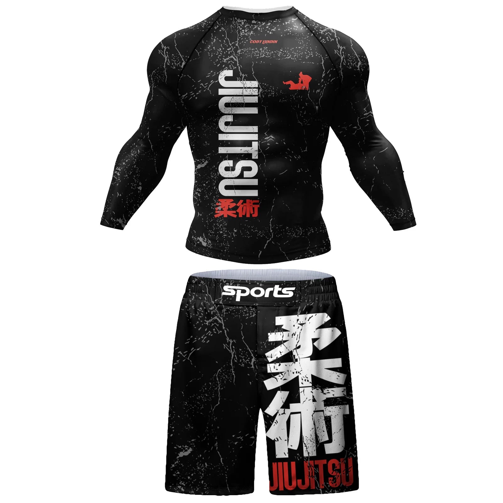 Cody Compression MMA T Shirts+Pants Muay Thai Shorts Men  jiu jitsu BJJ Rashguard Fitness Tracksuit Boxing  Jerseys Sport Suit