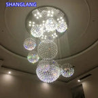 Crystal Ball Led Ceiling Chandelier Modern Pendant Lights Design Large Suspension Luminaire Luxury Hanging Lamp For Living Room